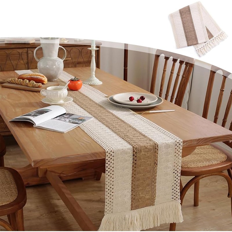 Macrame Table Runner, Macrame Boho, Fringe Table Runner, Tassels Table