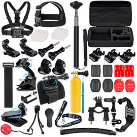 Suptig Accessories Kit Compatible for GoPro Hero 13/12/11/10/9/8/7/6/5/4/3/3+/2/1/Session Max Fusion DJI Osmo, Insta360 and AKASO Action Cameras