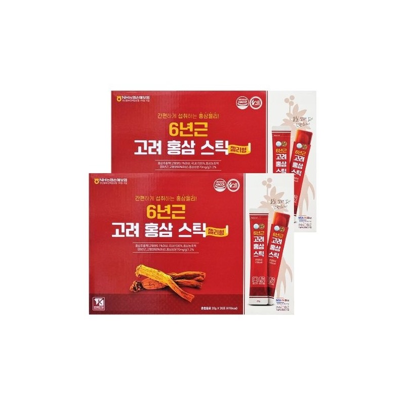 더존건강 6-year-old Korean red ginseng sticks, 26 packs, 2 boxes,