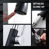 WEWE Kitchen Sink Faucet, Pull Down Kitchen Faucet, Black and
