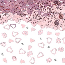GoldRock Herz Konfetti 40 Geburtstag Männer Frauen Deko Rosegold,Streudeko 40.Geburtstag Frauen Mann,Tischdeko 40.Geburtstag Frauen,Streudeko 40 Geburtstag Jahre,Geschenke zum 40 Geburtstag,40er Party