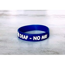 Cochlear Implant Medical Alert Band (Blue, Medium (7.09"))