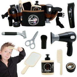Role Play Toys for 3 4 5 Year, Hairdresser Role Play Set， Pretend Play Hair Salon Set, Kids Hairdressing Set Boys, Haircut Barber Set Toy, Educational Toys Age 3 4 5