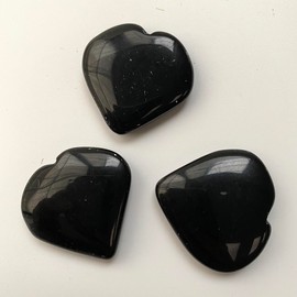 VIE Mini Crystal Heart, 2-3cm, Black Obsidian