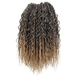NISEYO Boho Senegalese Twist Crochet Hair 12 Inch, 8 Packs Pre-looped Curly Ends, Ombre Honey Blonde Pretwisted Goddess Island Passion Twist Crochet Braids (120 Strands,T27)