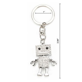 Rhinestone Robot Keychain Bling Cute Robot Keychain for Women Girly Purse Charms Diamond Bag Charms