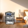 SANNO Stackable Basket Black Stackable Wire Baskets Stacking Bins for