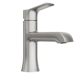 Moen LISO Spot Resist Brushed Nickel One-Handle Bathroom Faucet, One Hole Bathroom Sink Faucet with Optional Deck Plate and Push Down Drain, 84540SRN