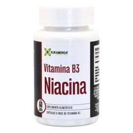 Vitamina B3 Niacina l60 Cápsulas lSin Sabor lApoya la Salud del Sistema Nervioso y Circulación | Contribuye a la Energía y Bienestar General lKukamonga