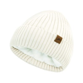 RANOME Warm Winter Hats Men Slouchy Beanies Women Knitted Skull Caps Fleece Hat Fashionable Lightweight Beanie Cold Weather White