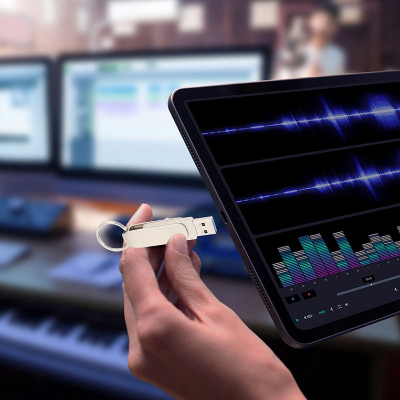 Key Chain Flash Drive 2 in 1 OTG USB3.0 TO