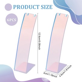 FINGERINSPIRE Pack of 6 L Shaped Acrylic Earring Display Stand Mini Necklaces Slanted Back Display Holder Iridescent Earring Props Acrylic Jewellery Display Holder for Necklaces Chains Stud Earrings