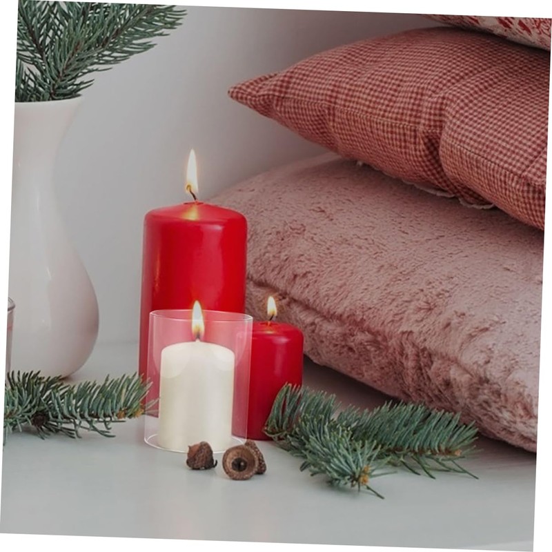 FUTUREORYY Glass Hurricane Candle Holder 4x4 Inch Windproof Candle Sleeve