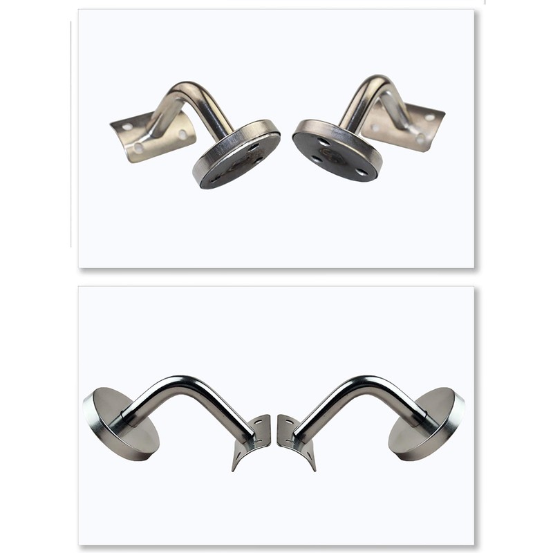 2 x Stainless Steel Handrail Carrier, Polished Handrail Holder for