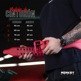 CINTURON DE OJILLOS MONKEY POWER INTERIOR AZUL GYM CROSSFIT (GRANDE 77 a 104CM)