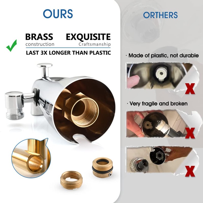 PROOX All Metal Tub Spout with Diverter Chrome, Diverter Tub