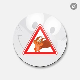 Unbranded Squirrel Warning Sign Animal | 4'' X 4'' Round Decorative Magnet