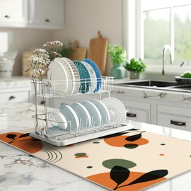 Dish Mats For Kitchen Counter,Anti Fatigue Kitchen Mat,Geometric Decor,Boho Kitchen Mat,Coffee Bar Mat,Dish Rack Mat,Non Slip Kitchen Mat,Drying Mat,Kitchen Drying Mat,Floral Mat,Pioneer Woman,12"x20"