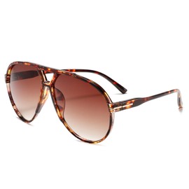 YAMEIZE Retro Pilot Sunglasses for Women Men Oversized 70s Pilot Vintage Sunglasses Double Bridge Retro Square Glasses UV400 Protection