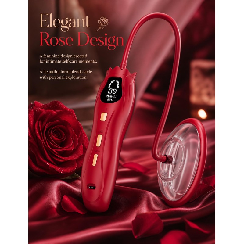 Rose Suction Toy for Women, Pussy Pump Multi-Cup Vacuum Stimulator