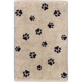 Cawö Home Hand Towels We Love Dogs Paws 6247 Black / Beige - 93 Guest Towel 30 x 50 cm