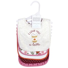 Hudson Baby Unisex Baby Cotton Bibs, Pumpkin Spice, One Size