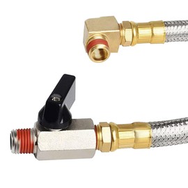 F Fityle Extended Tank Drain Assembly Set Elbow Fitting Easy Installation Multiuse Brass Drain Valve Set for Air Compressor Supplies