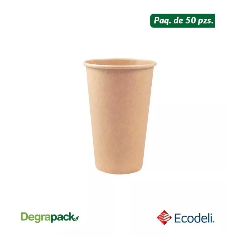 Degrapack Paq C/50 Pzs De Vaso Térmico Biodegradable 500 Ml.