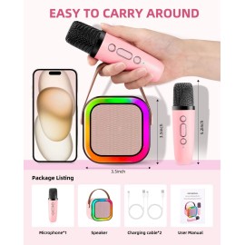 Kids Karaoke Machine Toys For Girls Beauty Set Kids 3 4 5 6 7 8 9 10 11 Years Age Old Cool Gift Xmas