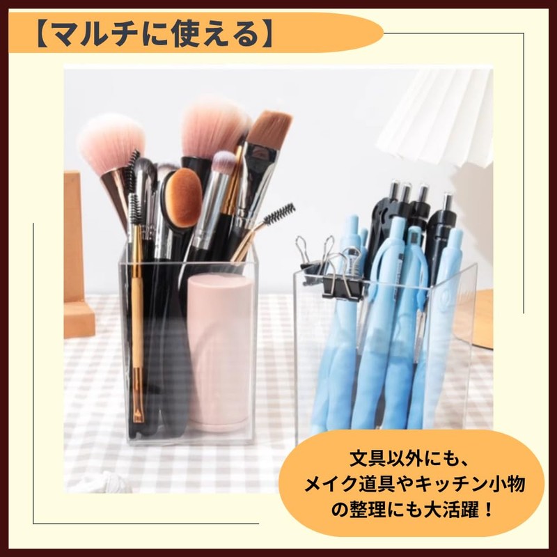 ideamall Acrylic Pen Holder, Simple Pen Stand, Small Items, Set