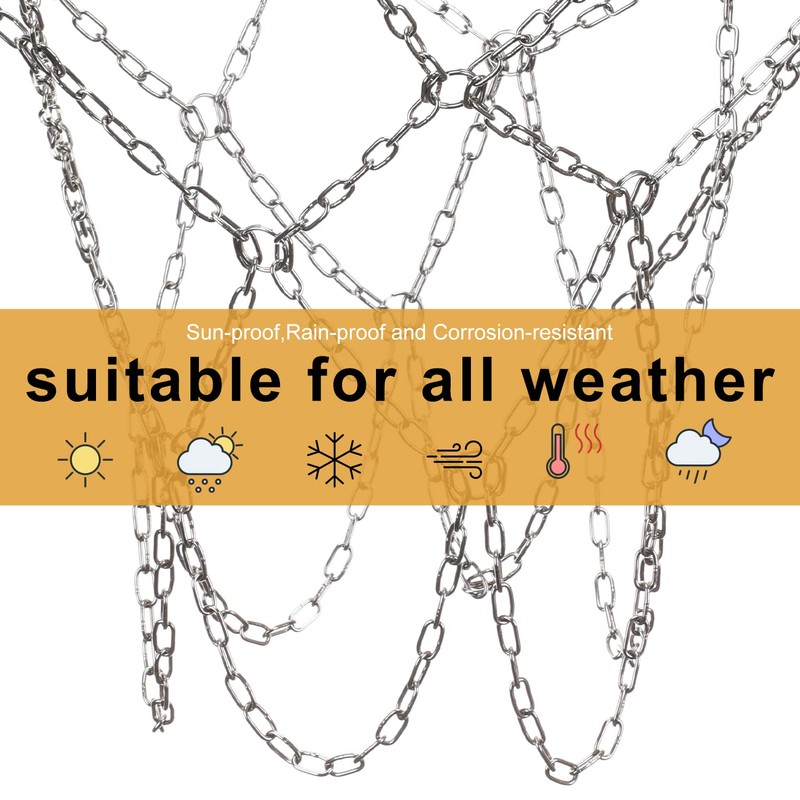 Basketball Net, Stainless Steel Braided Chain Heavy Duty, Standard Basketball