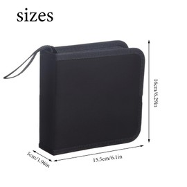 CD Case, Holds 40 CD Storage Pouches, Car and Home CD Organizer, CD Oxford Cloth Organizer, With Zipper, Convenient Carrying, for Office, Travel and Car, Black