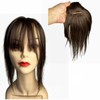 Real Human Hair Toppers Clip in Bangs Fringe Hair Volume