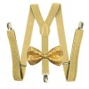 coool GOLD Bow Tie & Glitter Suspender for Tuxedo