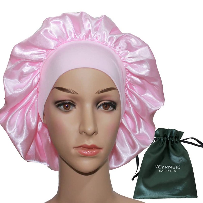 VEYRNEIC Hair Satin Bonnet for Sleeping Shower Caps Silk Chemo