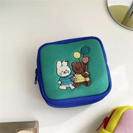 Bolsa De Almacenamiento De Toallas Sanitarias Feme Bolsa de almacenamiento de tampones de dibujos animados (Color : Green, Size : 10x10x5cm)