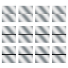 Pack of 12 Laser Engraving Plates, 3 mm, Plastic Plate Engraving for DIY Cutting, Laser Blanks for Engraving for Project Exhibition, Painting, Table Stand, Silver, Black