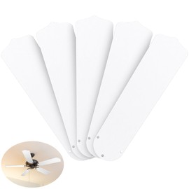 Lineshading 5Pcs Replacement Fan Blades for 42 52 Ceiling Fan Waterproof Weatherproof Blades Replacement for Broken Substitution Indoor Outdoor Summer(White,52 Inch)