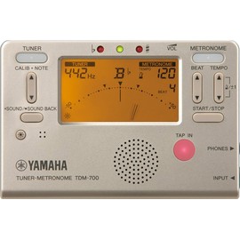 Yamaha TDM-700G Tuner &amp; Metronome, Gold, Dual-Function Feature for Simultaneous Use of Tuner and Metronome, Sound Back Feature, Perfect for Daily Practice