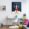 Stupell Industries Dream Big Sentiment Rocket Blast Off Starry Clouds,