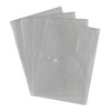 Qty 5 Document Wallet Folder Plastic A4 Clear Popper Stud