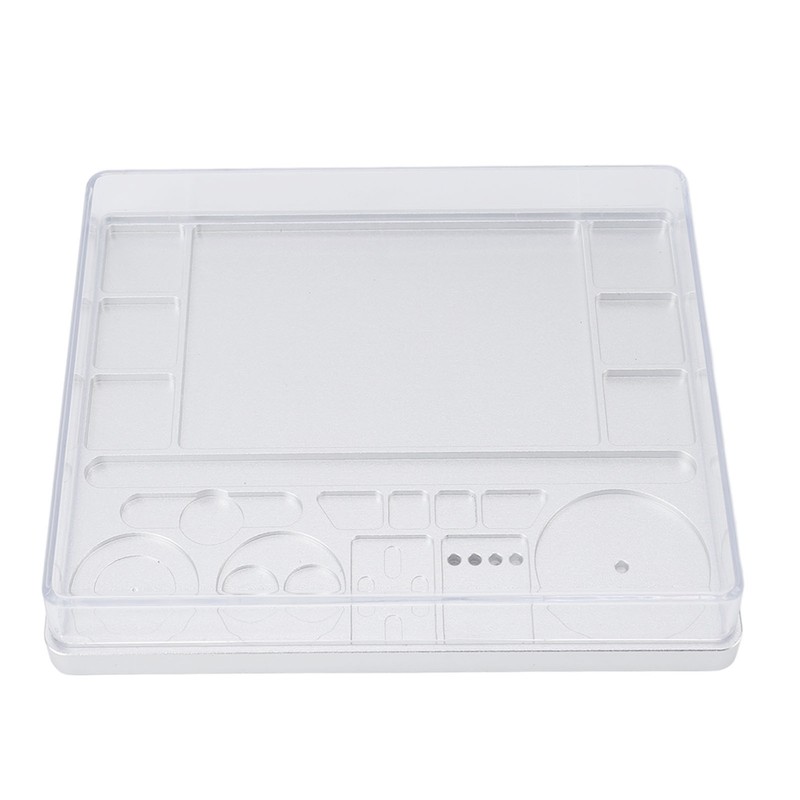 Watch Movement Repair Box Aluminum Alloy Storage Tray with Acrylic