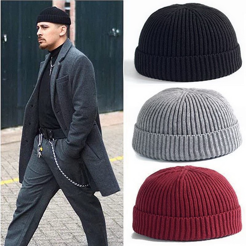 Faringoto Beanie for Men Docker Cap Warm Soft Cozy Plain