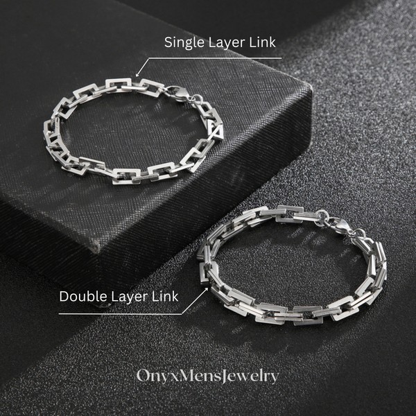 Minimalist Men's Bracelet • Men's Sleek Bracelet • Simple Chain Link Bracelet for Men • Stylish Bracelet • Waterproof Bracelet •Gift for Him