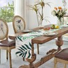 Table Runner Leaves Green Spring Summer Modern Polyester Linen Table