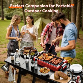 Grill Stand for Blackstone Griddle, Portable Grill Cart Fit for Ninja, Weber, Blackstone 17/22 Inch Tabletop, Folding Outdoor Griddle Table, BBQ Prep Table for Tailgating, Camping