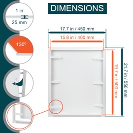ECOPRO VENT 16" x 20" White Metal Access Panel. Service Shaft Door Panel. Plumbing, Electricity, Heating, Alarm Wall Access Panel for Drywall. Bathroom Services Access Hole Cover.