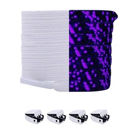 Santimon 2 Pairs Flat Shoe Laces Luxury Light Up Glow in the Dark No Tie Sneakers Shoelaces for Party Dancing Skating Purple 39''(100CM)