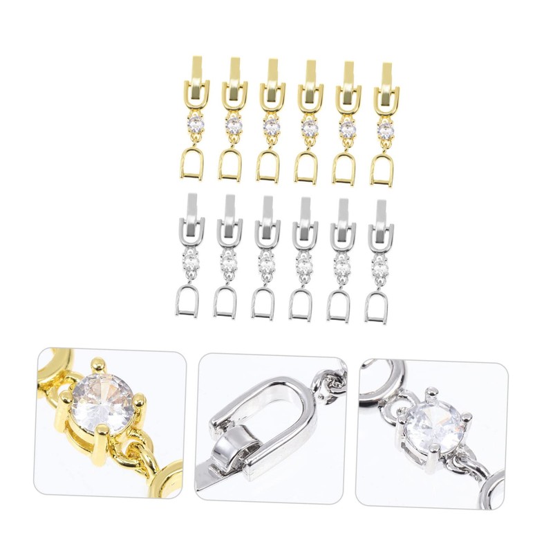 COHEALI Elegant Jewelry Decoration Buckles 12pcs Extension Chains for DIY