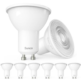 Sunco 6 Pack MR16 LED Bulb, GU10 Dimmable Track Light Bulbs, 5.5W=50W, 5000K Daylight, 550 LM, 25000 Lifetime Hours UL.